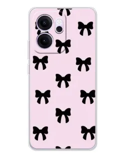 Чехол для OPPO Reno14 FS с картинкой «Черные банты Coquette» Чехол для OPPO Reno14 FS с картинкой «Черные банты Coquette»