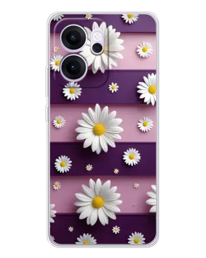 Чехол для OPPO Reno14 FS с картинкой «Ромашки на фиолетовом»