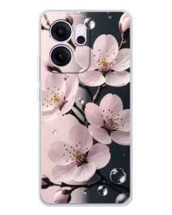 Чехол для OPPO Reno14 FS с картинкой «Нежная сакура и капли»