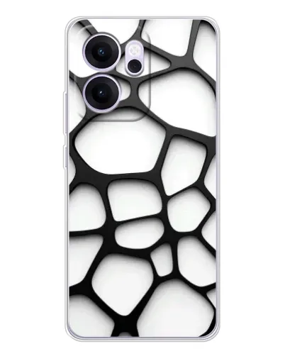 Чехол для OPPO Reno14 FS с картинкой «Белая объемная сетка» Чехол для OPPO Reno14 FS с картинкой «Белая объемная сетка»