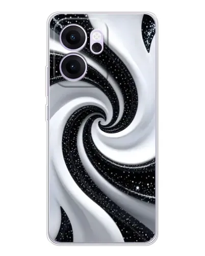 Чехол для OPPO Reno14 FS с картинкой «Черно-белая спираль» Чехол для OPPO Reno14 FS с картинкой «Черно-белая спираль»