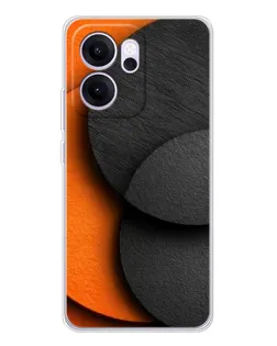 Чехол для OPPO Reno14 FS с картинкой «Геометрия оранжевых кругов»