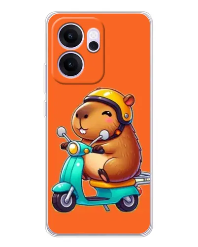 Чехол для OPPO Reno14 FS с картинкой «Капибара на скутере» Чехол для OPPO Reno14 FS с картинкой «Капибара на скутере»