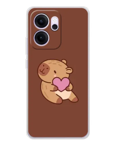 Чехол для OPPO Reno14 FS с картинкой «Капибара с сердцем» Чехол для OPPO Reno14 FS с картинкой «Капибара с сердцем»