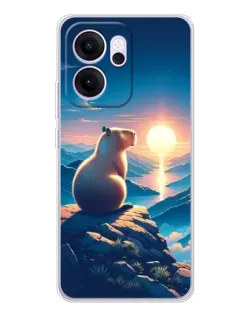 Чехол для OPPO Reno14 FS с картинкой «Закат солнца с капибарой» Чехол для OPPO Reno14 FS с картинкой «Закат солнца с капибарой»