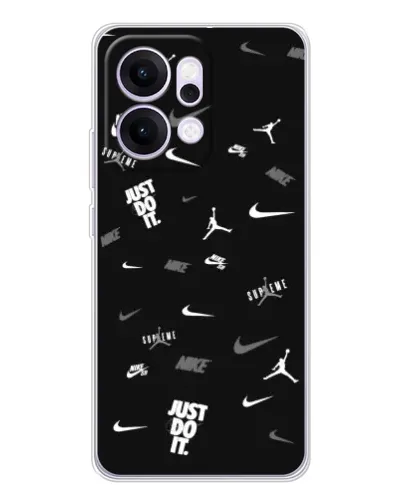 Чехол для OPPO Reno14 Pro с картинкой «Nike Black Pattern» Чехол для OPPO Reno14 Pro с картинкой «Nike Black Pattern»