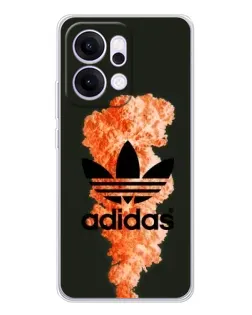 Чехол для OPPO Reno14 Pro с картинкой «Оранжевый дым Adidas»