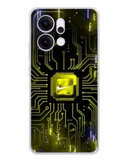 Чехол для OPPO Reno14 Pro с картинкой «Nike — золотая искра»