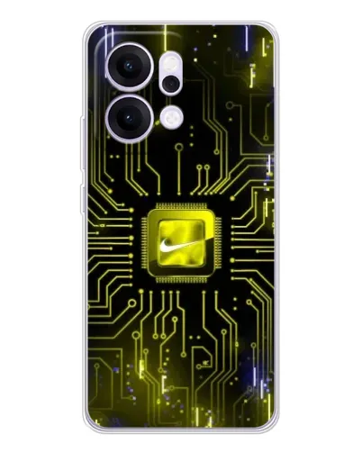 Чехол для OPPO Reno14 Pro с картинкой «Nike — золотая искра»