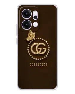 Чехол для OPPO Reno14 Pro с картинкой «Gucci — золотая бабочка»