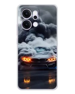 Чехол для OPPO Reno14 Pro с картинкой «BMW в дыму»