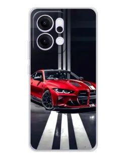Чехол для OPPO Reno14 Pro с картинкой «Красная BMW на дороге»