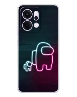 Чохол для OPPO Reno14 Pro з картинкою «Among Us неон-арт»