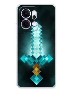 Чехол для OPPO Reno14 Pro с картинкой «Алмазный меч неон»