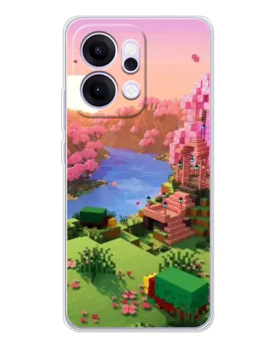 Чехол для OPPO Reno14 Pro с картинкой «Розовое дерево Minecraft»