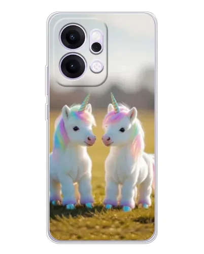 Чехол для OPPO Reno14 Pro с картинкой «Пара единорогов» Чехол для OPPO Reno14 Pro с картинкой «Пара единорогов»