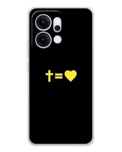 Чехол для OPPO Reno14 Pro с картинкой «Сердце и Крест»
