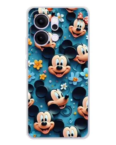 Чехол для OPPO Reno14 Pro с картинкой «Паттерн Микки и Минни»
