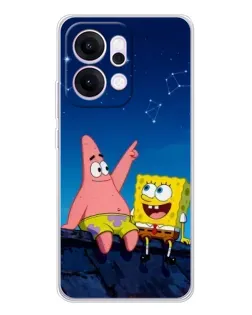 Чохол для OPPO Reno14 Pro з картинкою «Губка Боб та Патрік вночі»