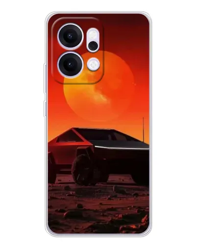 Чехол для OPPO Reno14 Pro с картинкой «Cybertruck на Марсе»