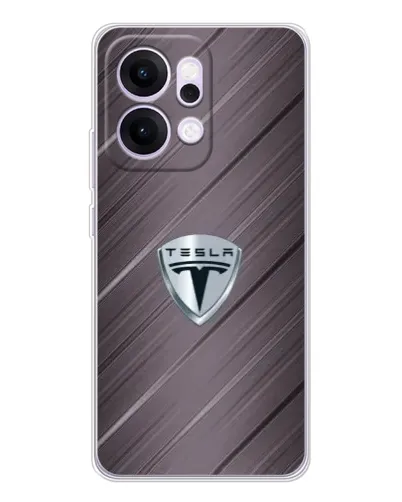 Чехол для OPPO Reno14 Pro с картинкой «Металлическая текстура Tesla»