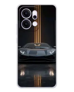Чохол для OPPO Reno14 Pro з картинкою «Lamborghini золоті лінії»