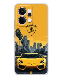 Чохол для OPPO Reno14 Pro з картинкою «Жовтий Lamborghini місто»