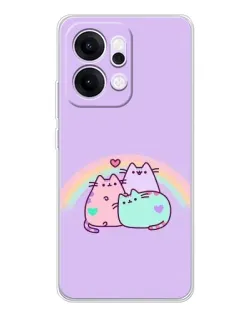 Чехол для OPPO Reno14 Pro с картинкой «Радужные Пушины» Чехол для OPPO Reno14 Pro с картинкой «Радужные Пушины»