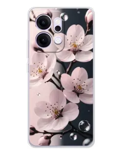 Чохол для OPPO Reno14 Pro з картинкою «Ніжня сакура та краплі»