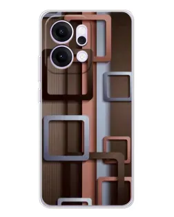 Чохол для OPPO Reno14 Pro з картинкою «Коричневі об'ємні квадрати»