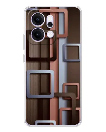 Чохол для OPPO Reno14 Pro з картинкою «Коричневі об'ємні квадрати»