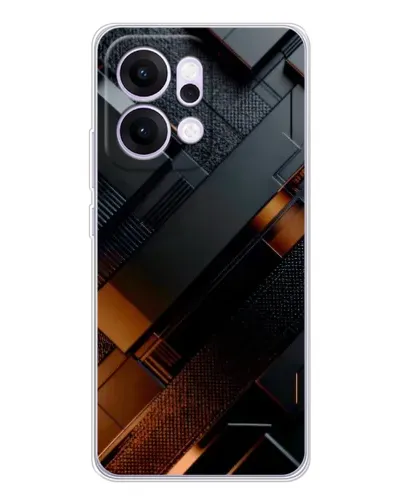 Чохол для OPPO Reno14 Pro з картинкою «Чорні геометричні блоки»
