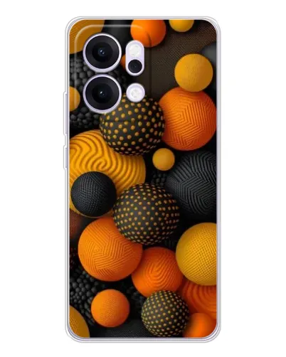 Чохол для OPPO Reno14 Pro з картинкою «Об'ємні помаранчеві сфери»