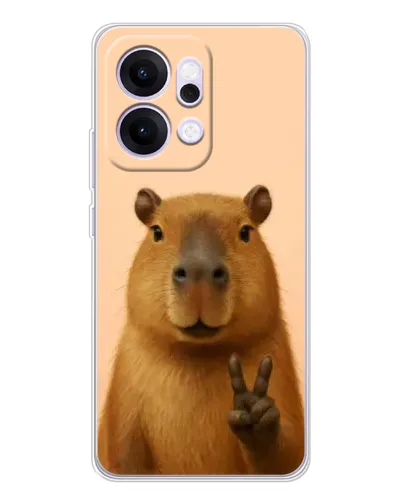 Чехол для OPPO Reno14 Pro с картинкой «Капибара виктория»