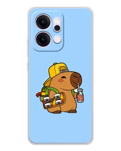 Чехол для OPPO Reno14 Pro с картинкой «Капибара на скейте»