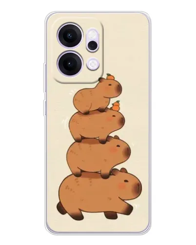 Чехол для OPPO Reno14 Pro с картинкой «Башня из капибар»