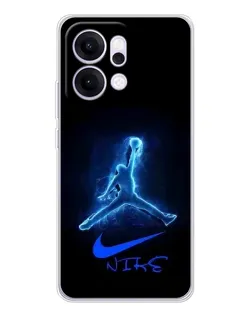 Чехол для OPPO Reno14 с картинкой «Jordan Neon Blue»