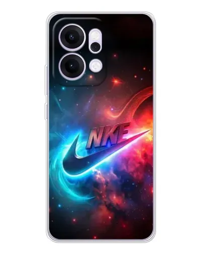 Чехол для OPPO Reno14 с картинкой «Огненный логотип Nike»
