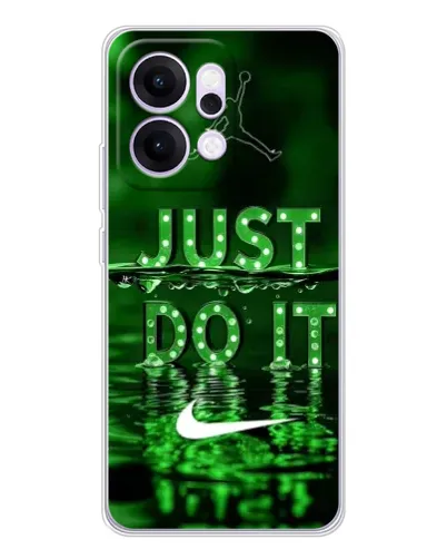 Чехол для OPPO Reno14 с картинкой «Зеленый неоновый Nike»