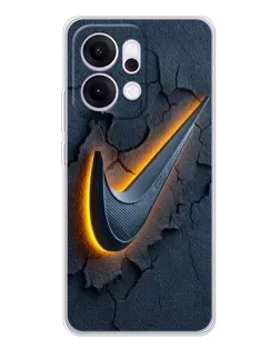 Чехол для OPPO Reno14 с картинкой «Объемный логотип Найк»
