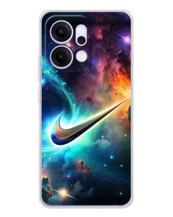 Чехол для OPPO Reno14 с картинкой «Космический Nike Swoosh»