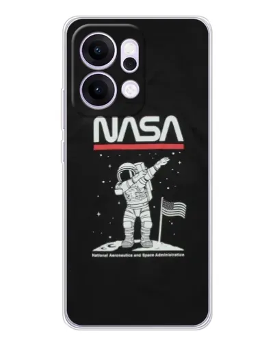 Чехол для OPPO Reno14 с картинкой «NASA — шагаем по Луне»