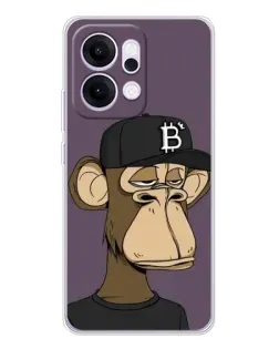 Чехол для OPPO Reno14 с картинкой «Bored Ape в кепке»