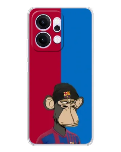 Чехол для OPPO Reno14 с картинкой «Bored Ape — фанат Барсы»