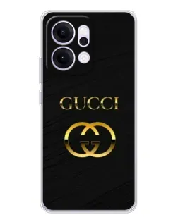 Чехол для OPPO Reno14 с картинкой «Золотой логотип Gucci»