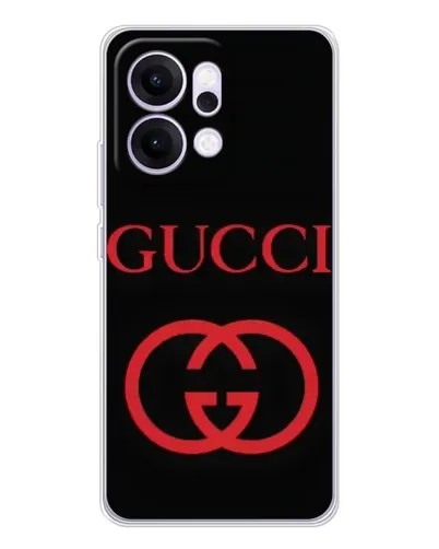 Чехол для OPPO Reno14 с картинкой «Gucci — красный логотип»