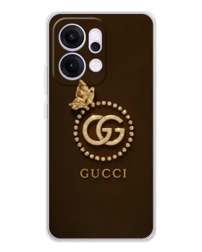 Чехол для OPPO Reno14 с картинкой «Gucci — золотая бабочка»