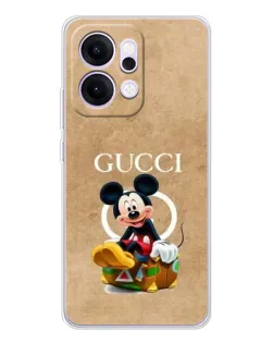 Чехол для OPPO Reno14 с картинкой «Микки Маус Gucci — крафт»