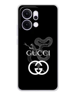 Чехол для OPPO Reno14 с картинкой «Gucci — серебряная змея»