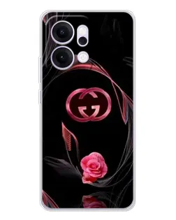 Чехол для OPPO Reno14 с картинкой «Gucci — неоновая роза»